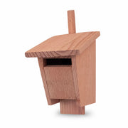 Nichoir vertical en bois anthracite à façade ouverte — photo 3