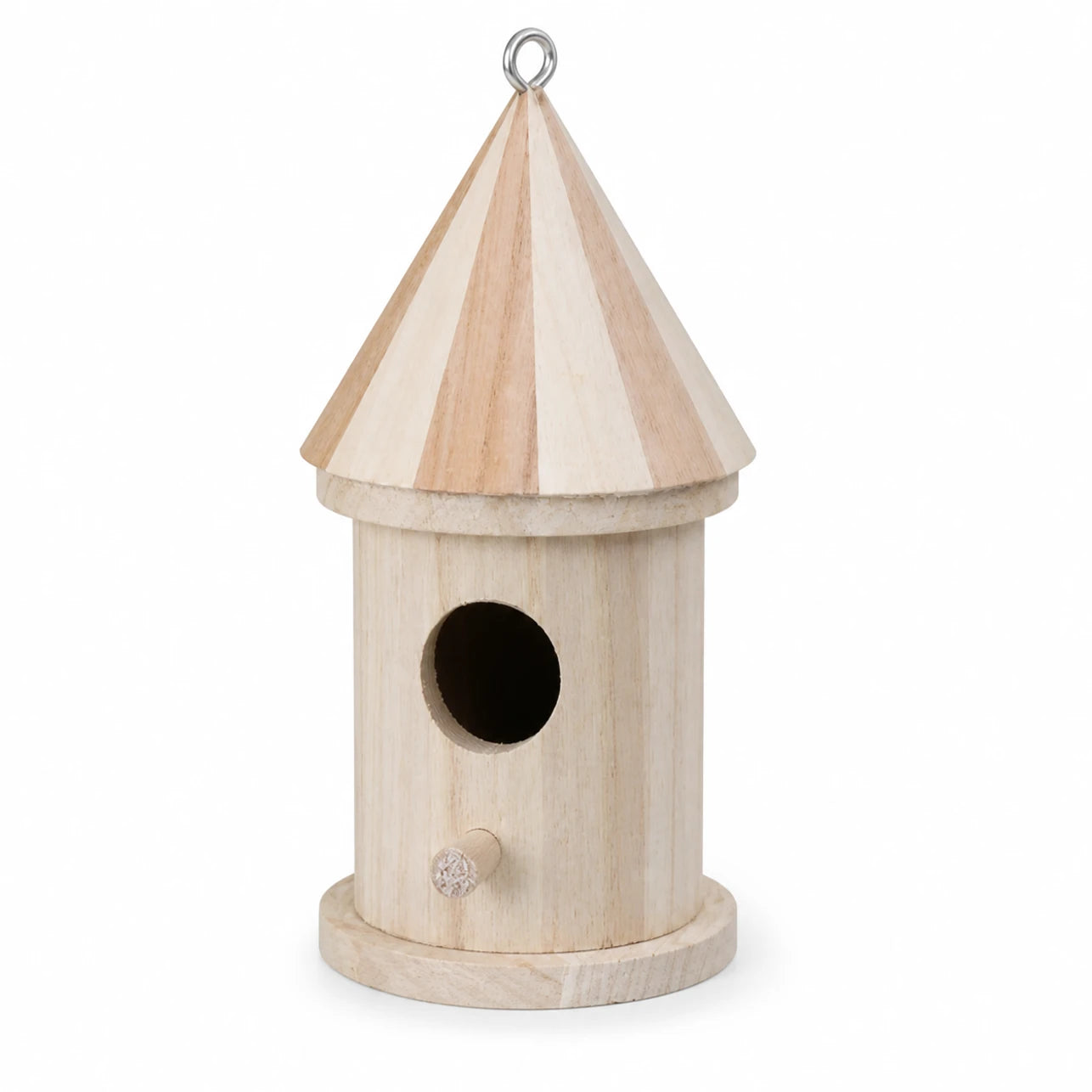 Nichoir cylindrique en bois à toit pointu — photo 3