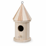 Nichoir cylindrique en bois à toit pointu — photo 3