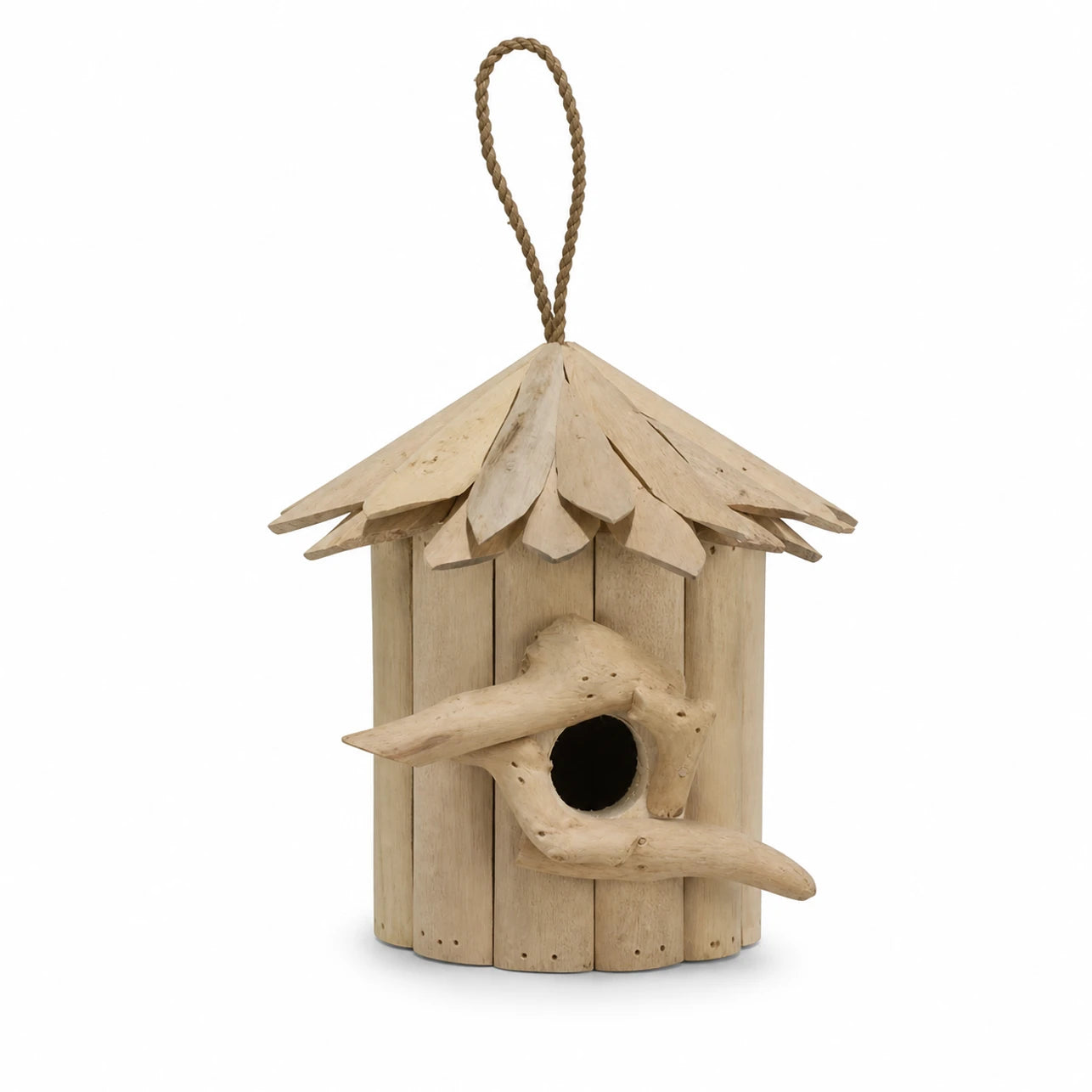 Nichoir suspendu en bois beige format 23 × 22 cm — photo 3