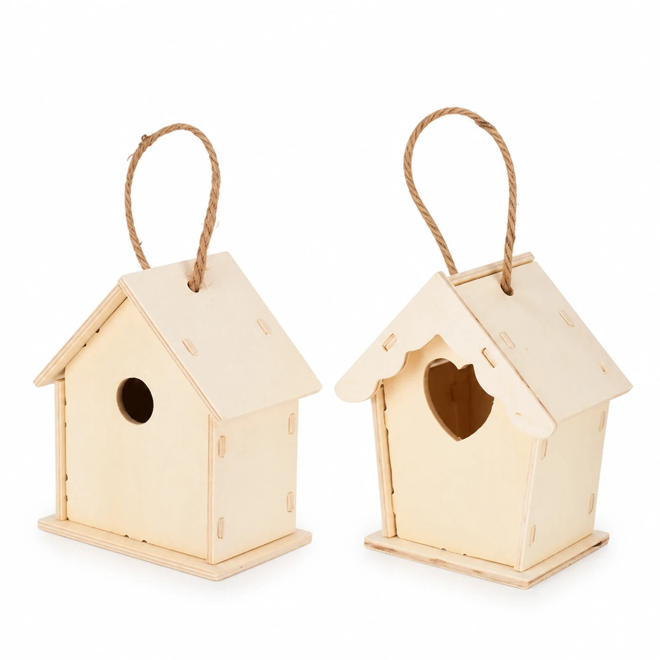 Lot de 2 nichoirs suspendus en bois à ouvertures assorties — photo 3