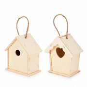 Lot de 2 nichoirs suspendus en bois à ouvertures assorties — photo 3