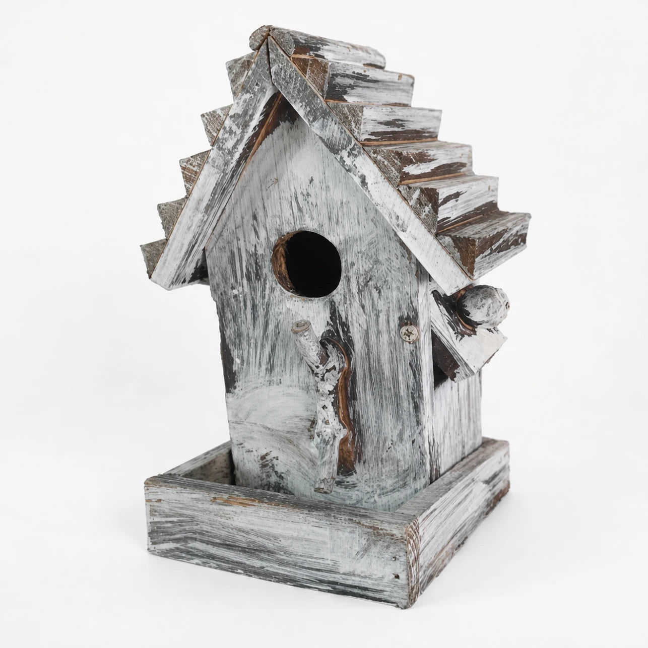 Nichoir en bois gris format 14 × 13 × 24 cm — photo 3