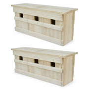 Lot de 2 nichoirs en bois marron format 44 × 15,5 × 21,5 cm — photo 3