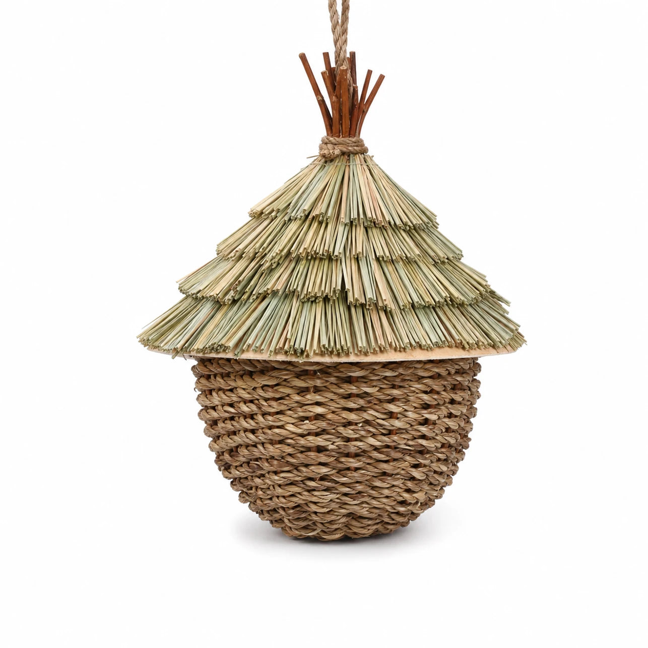 Nichoir suspendu en bois marron — photo 3
