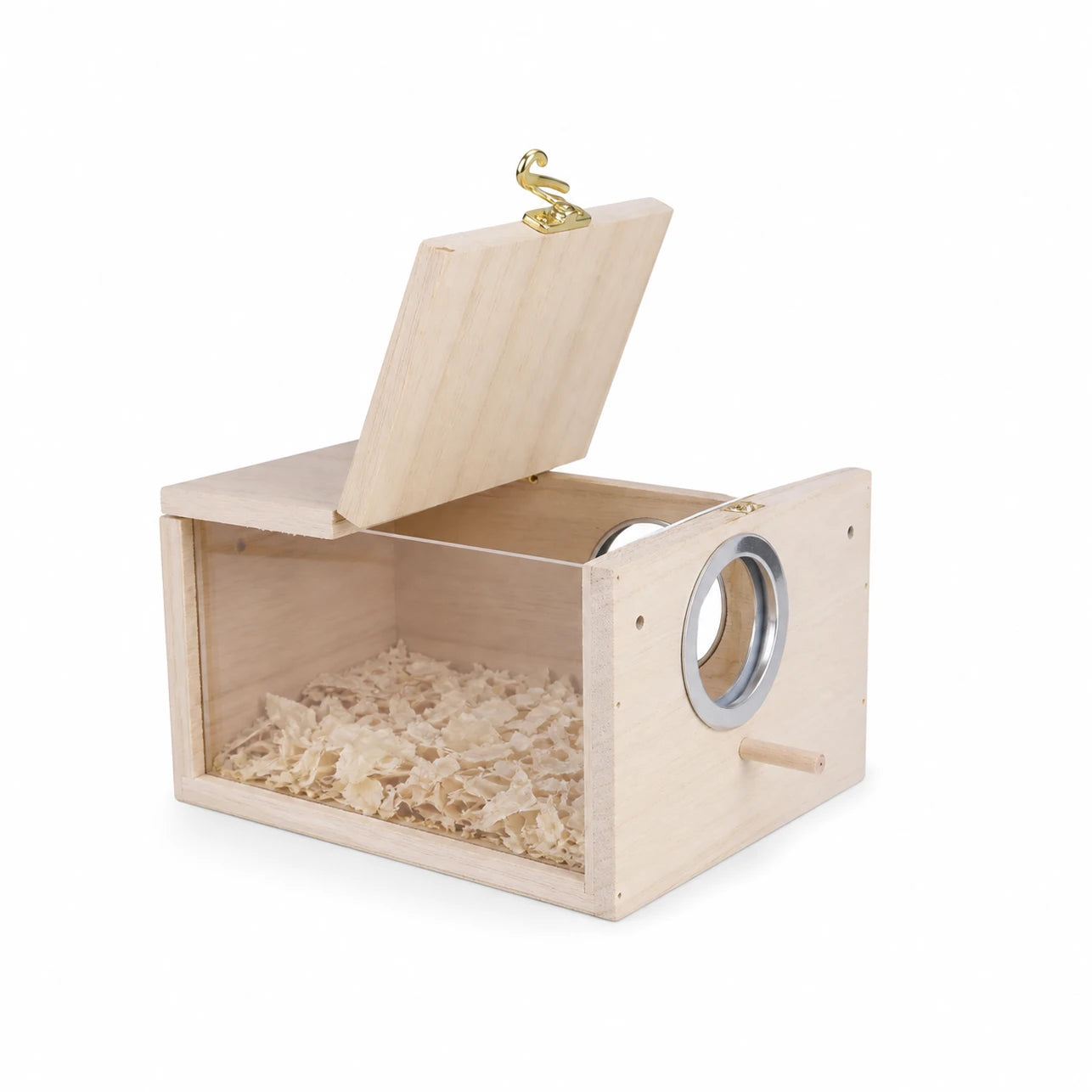 Nichoir en bois beige format 12 × 12 × 19,5 cm — photo 3