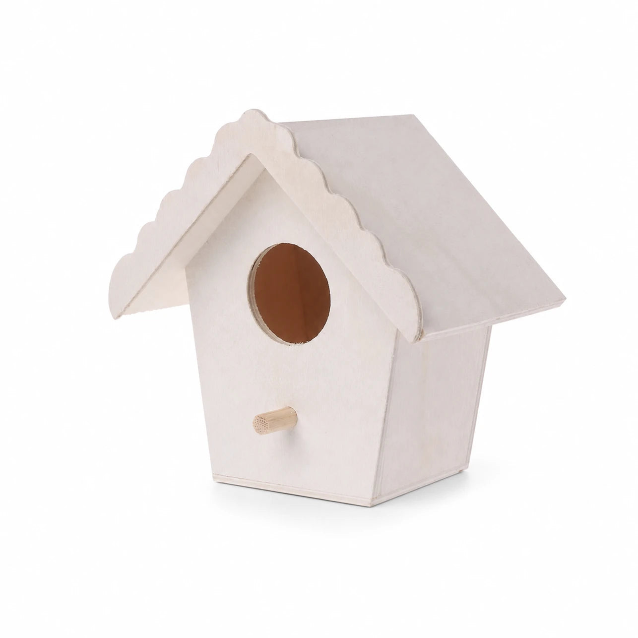 Nichoir en bois blanc format 4,7 × 4,7 × 9,5 cm — photo 3