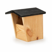 Nichoir semi-ouvert en bois à toit noir — photo 3