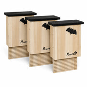 Lot de 3 abris à chauves-souris en bois noir — photo 3