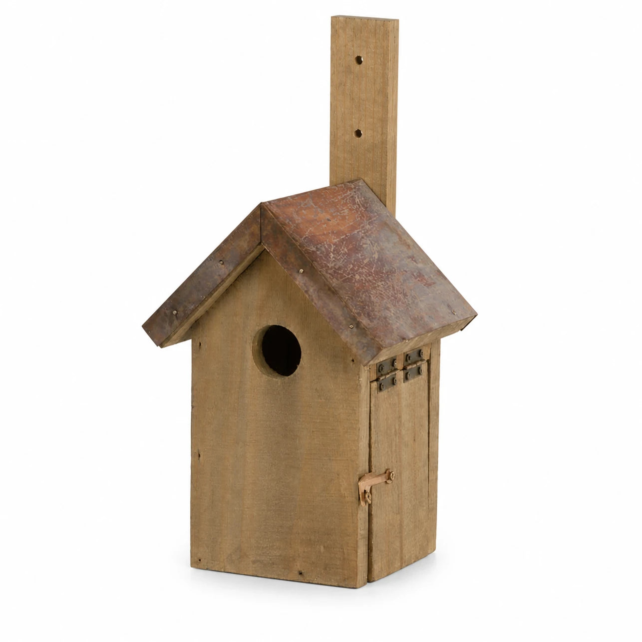 Nichoir rustique en bois marron à toit pentu — photo 3