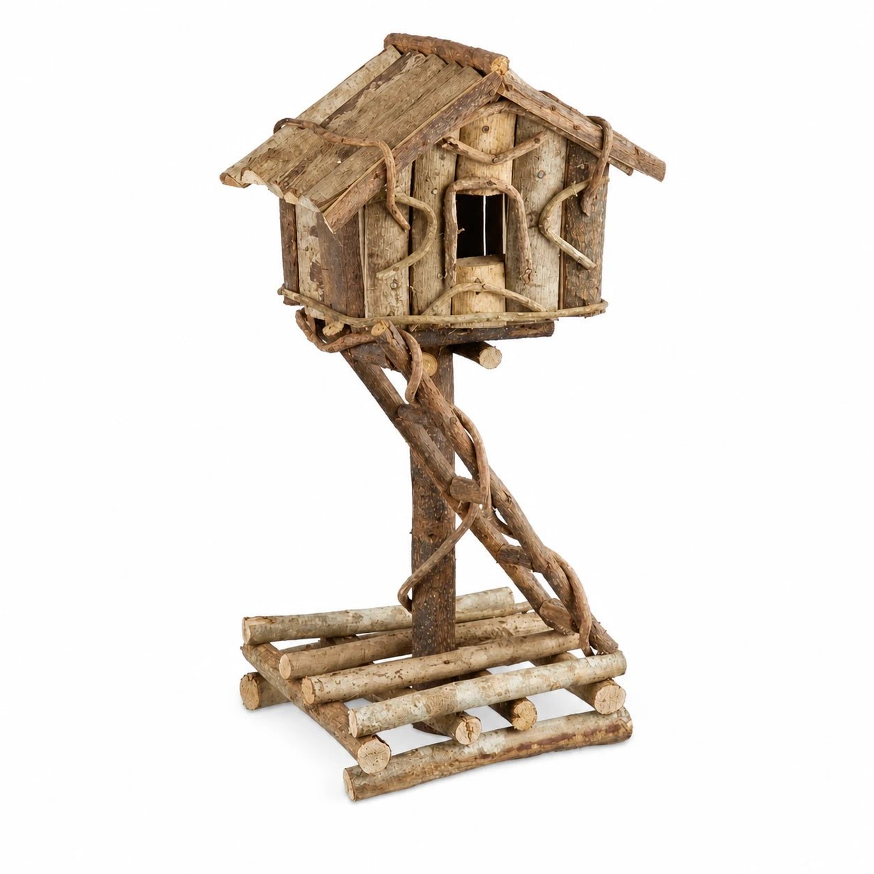 Nichoir à oiseaux décoratif en bois non traité — photo 3