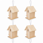Lot de 4 nichoirs suspendus en bois clair — photo 3