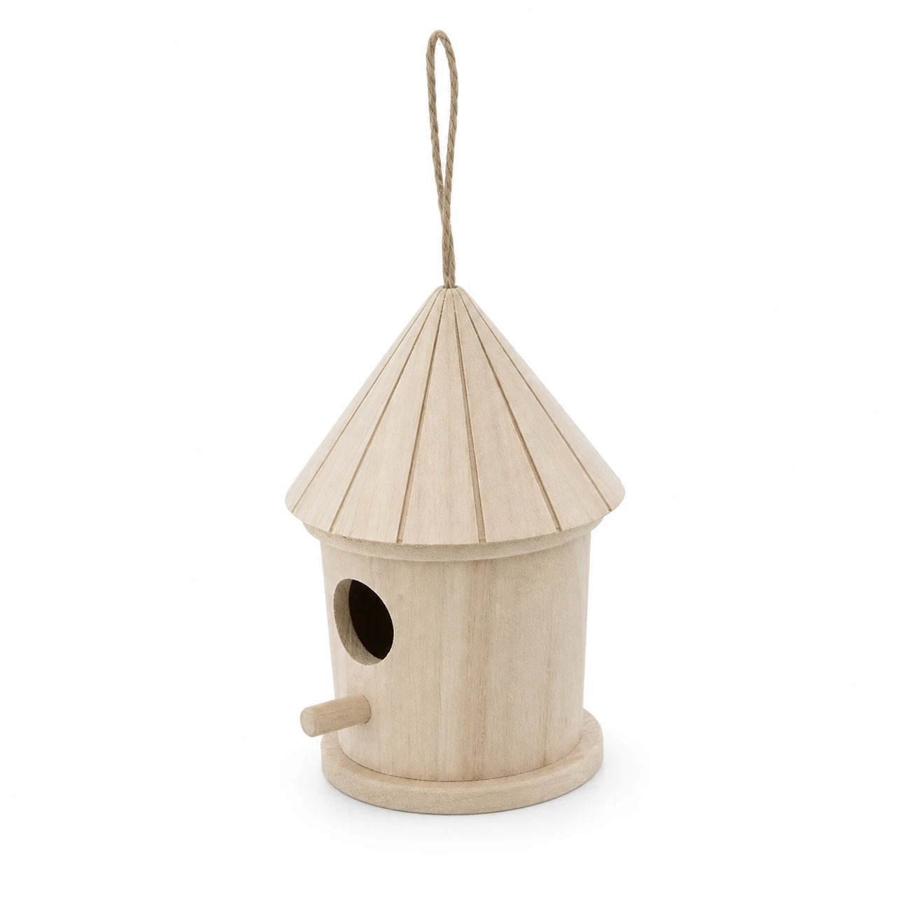 Nichoir cylindrique en bois à toit facetté — photo 3