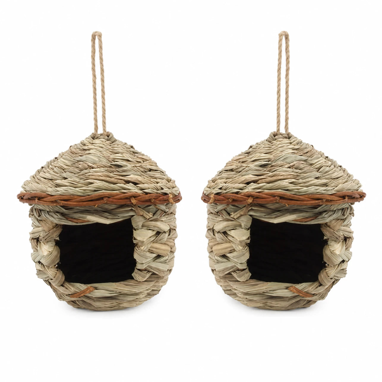 Lot de 2 nichoirs suspendu beige format 15 × 15 cm — photo 3