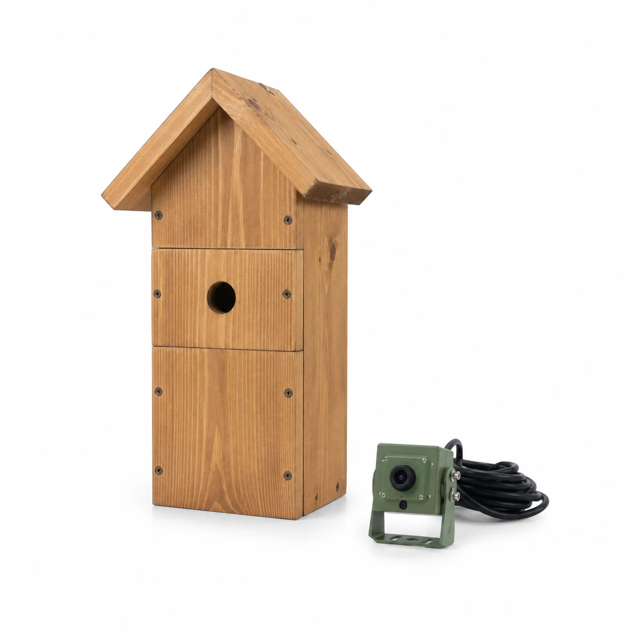 Nichoir artisanal en bois marron format 44 × 44 × 33 mm — photo 3