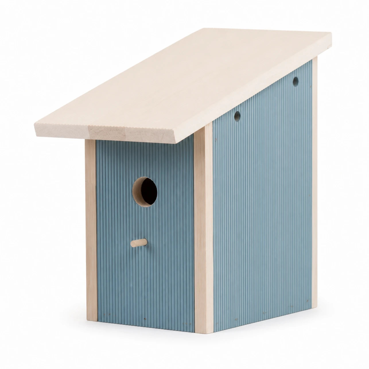 Nichoir en bois bleu format 19,9 × 18,5 × 26 cm — photo 3