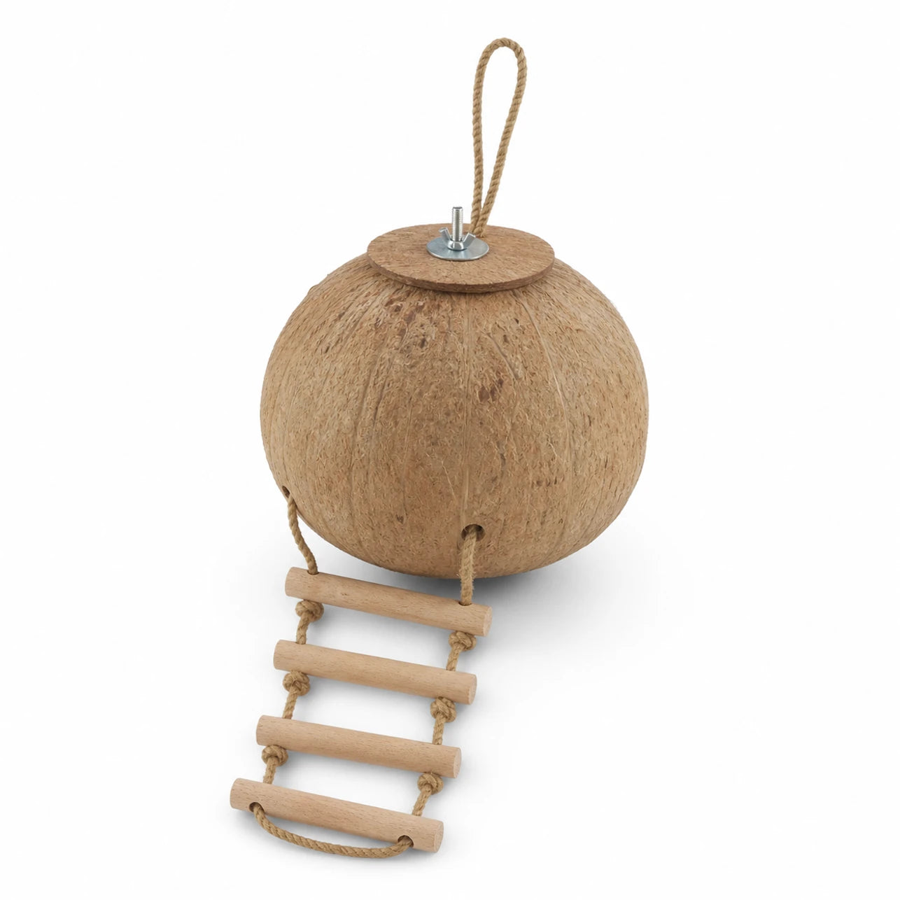 Nichoir suspendu en noix de coco avec balançoire — photo 3