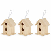 Lot de 3 nichoirs en bois beige — photo 3