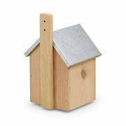 Nichoir maisonnette en bois clair à toit de zinc — photo 3