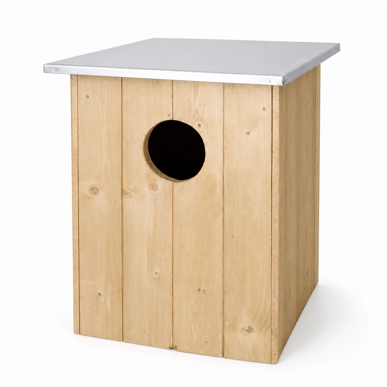 Nichoir grand volume en bois à toit plat de zinc — photo 3