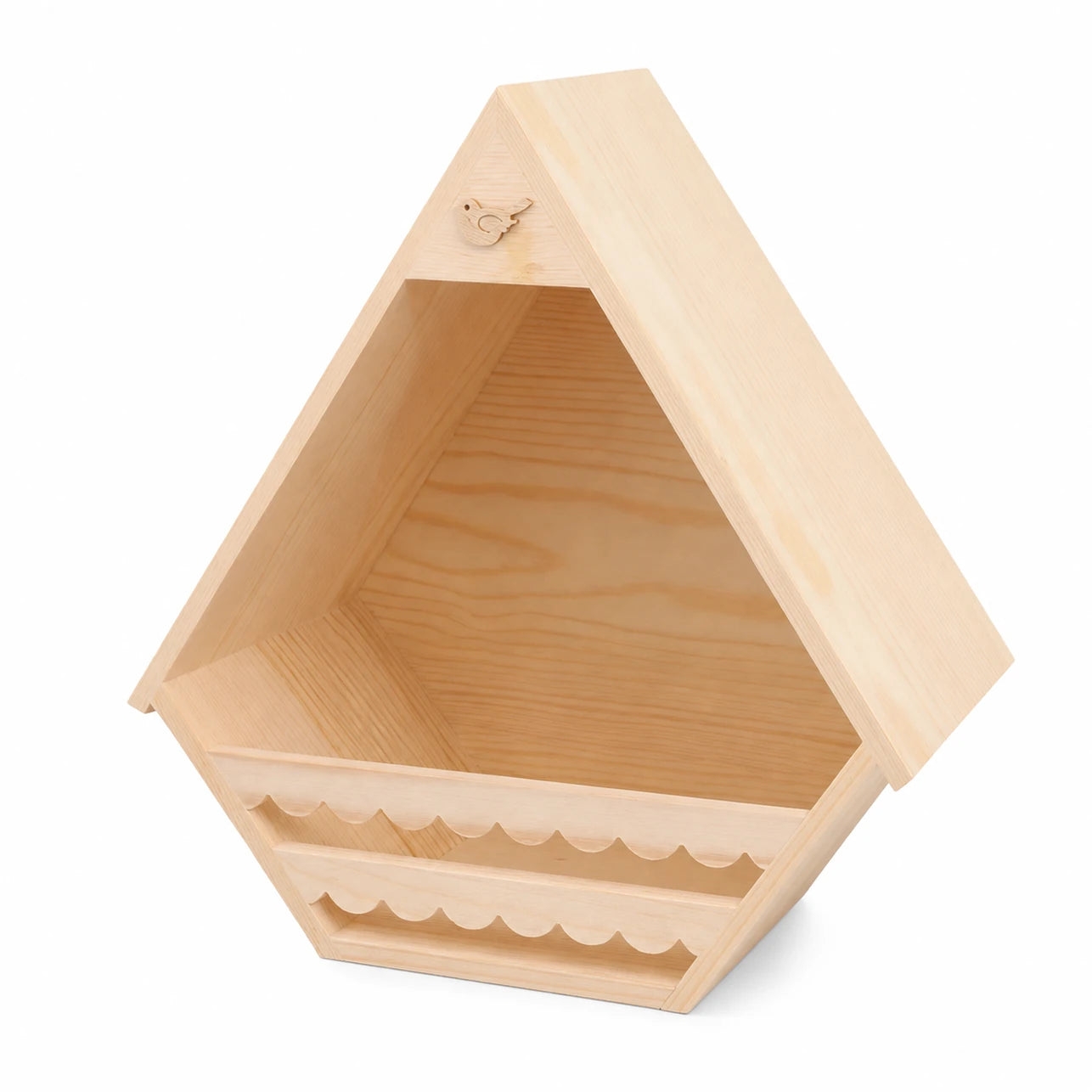 Nichoir mural en bois beige format 30 × 30 × 16 cm — photo 3