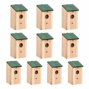 Lot de 10 nichoirs en sapin vert format 12 × 12 × 22 cm — photo 3