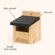 Nichoir semi-ouvert à toiture noire — photo 4
