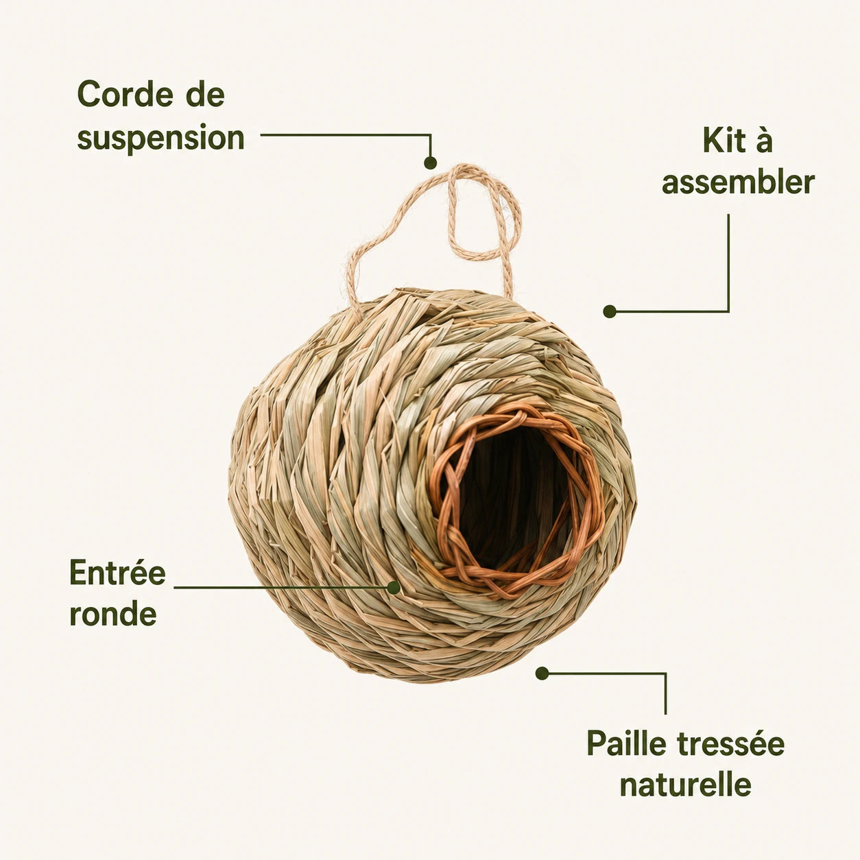 Nichoir boule tressée — photo 3