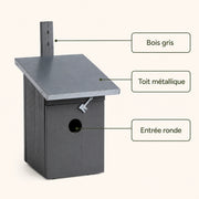 Nichoir gris anthracite à toit plat 32 mm — photo 4