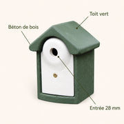 Nichoir vert en béton de bois 28 mm — photo 4