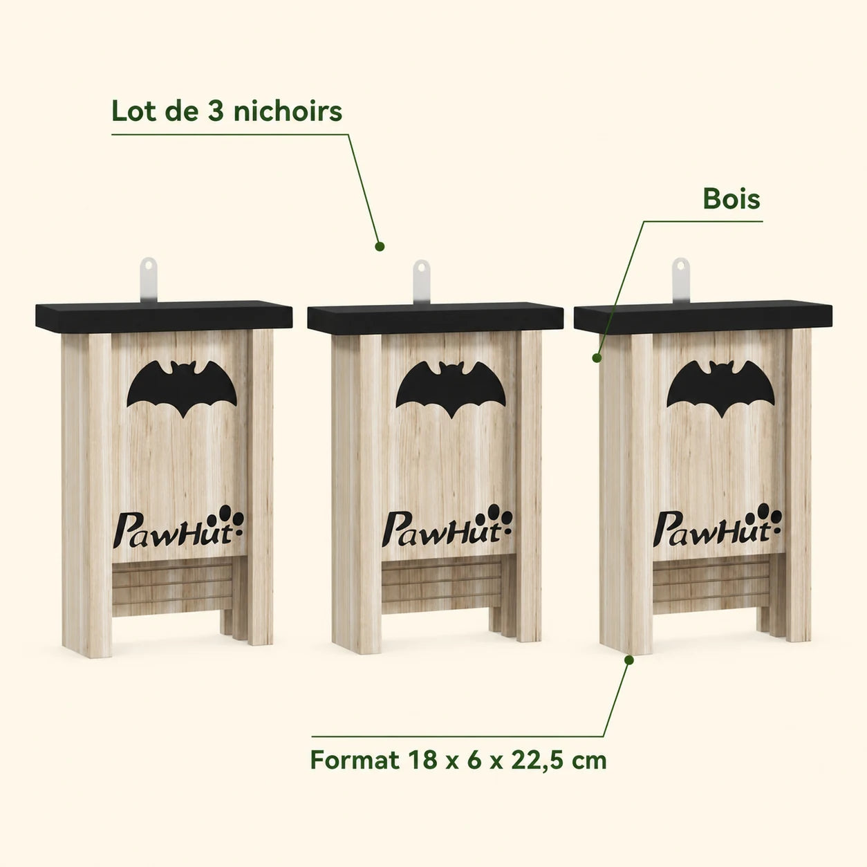 Lot de 3 nichoirs à chauves-souris — photo 4