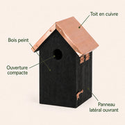 Nichoir noir compact à toit cuivré — photo 4