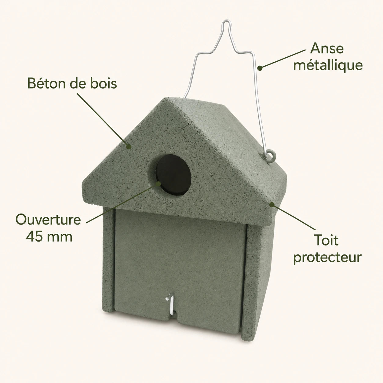 Nichoir vert ouverture 45 mm — photo 4