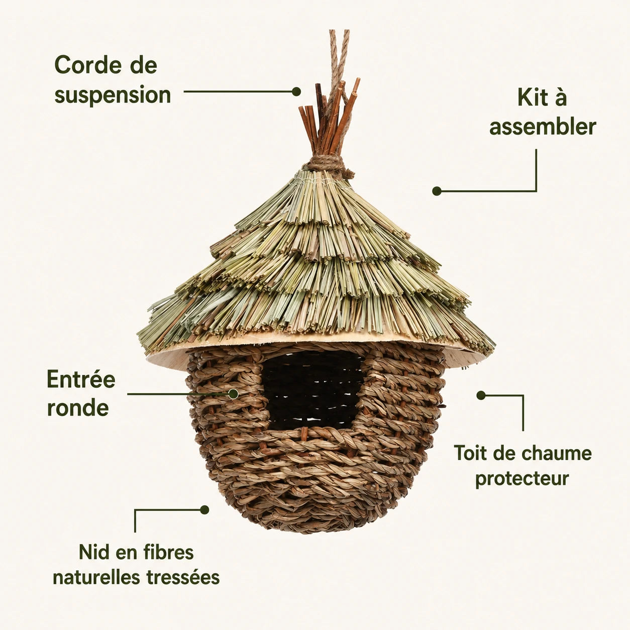 Nichoir osier toiture — photo 3