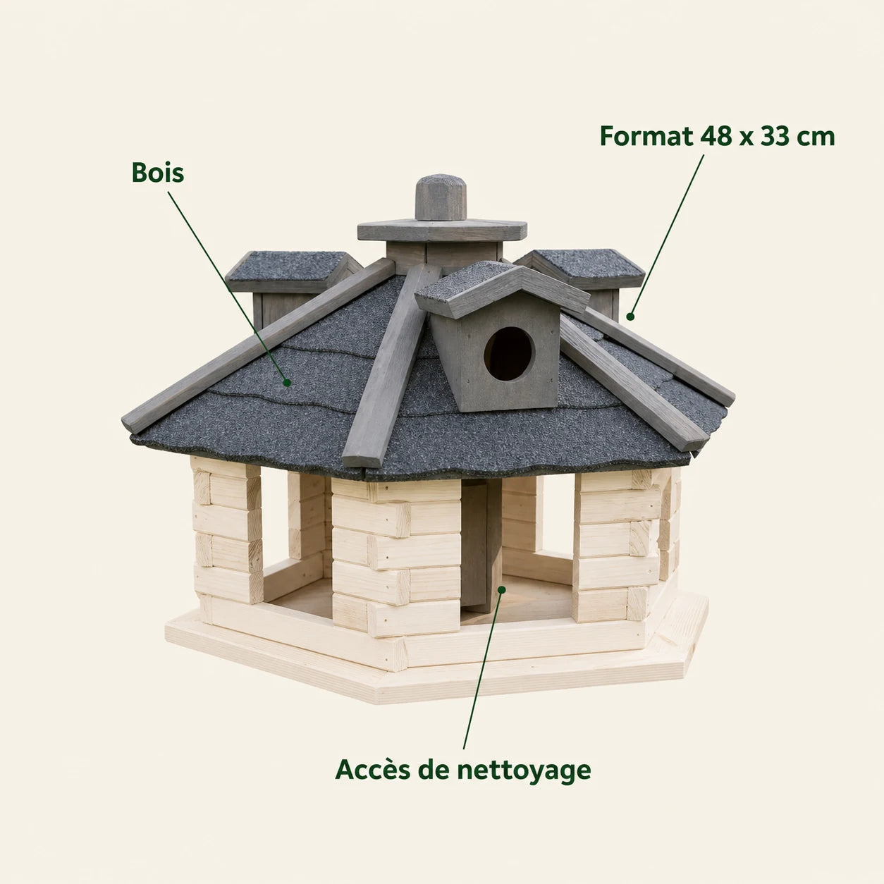 Nichoir XXL en bois d'épicéa — photo 4