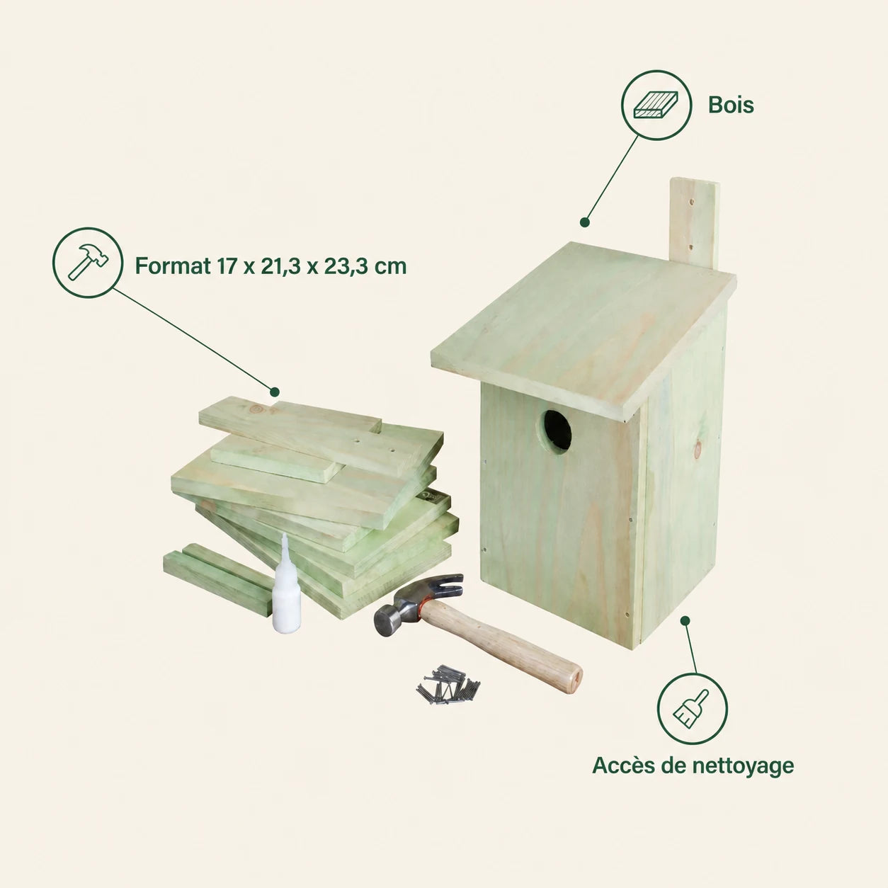 Kit nichoir en bois à assembler — photo 4