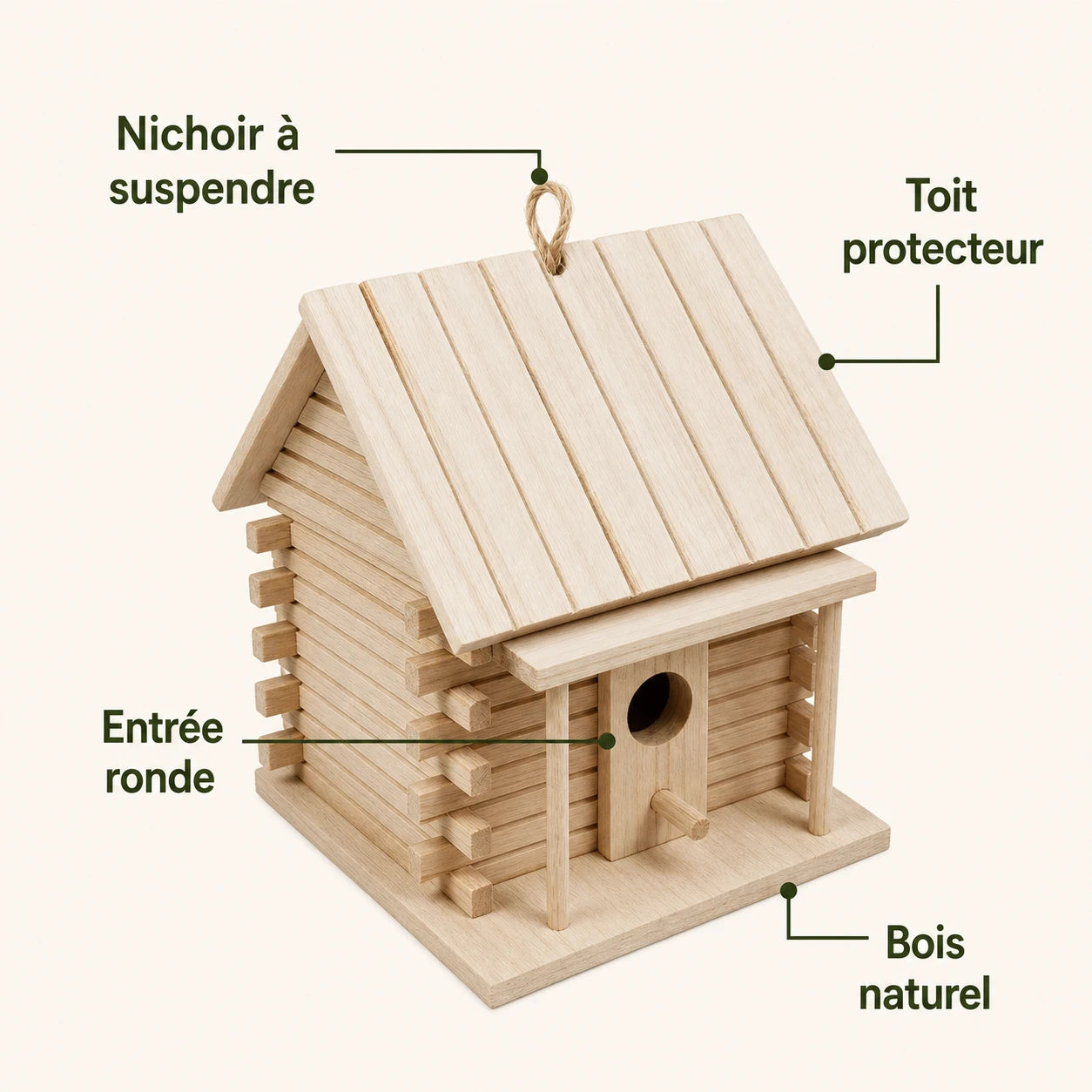 Nichoir rondins oiseaux — photo 3