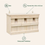 Nichoir à 3 chambres en bois naturel — photo 4