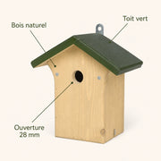 Nichoir en bois naturel ouverture 28 mm — photo 4