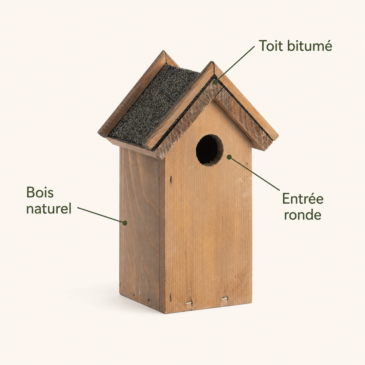 Nichoir brun antique compact à double toit bitumé — photo 4