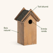 Nichoir brun antique compact à double toit bitumé — photo 4