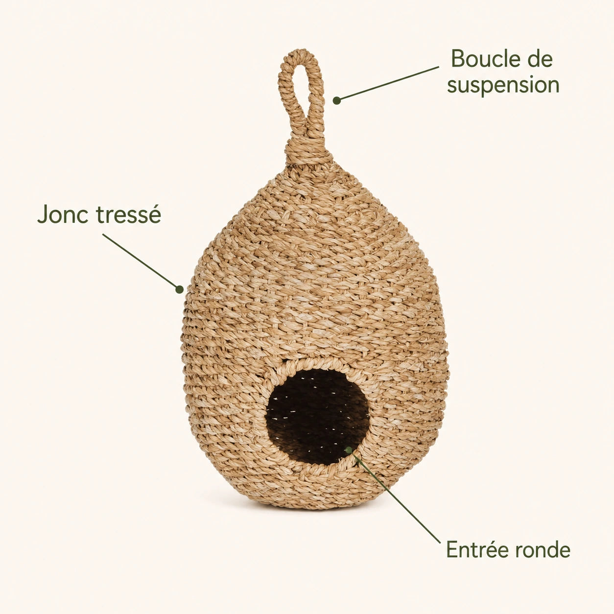 Nichoir en jonc tressé — photo 4