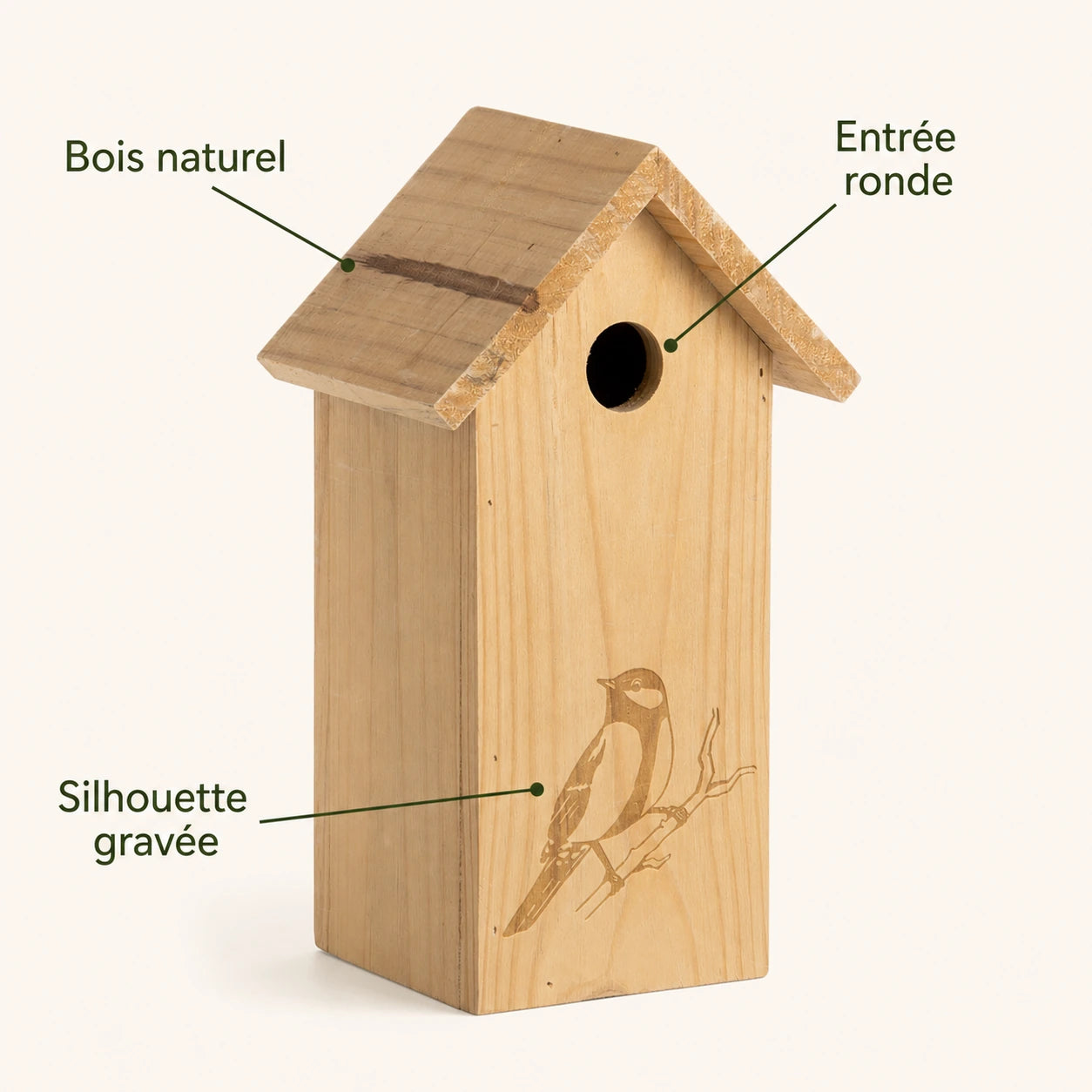 Nichoir gravé à ouverture 32 mm — photo 4