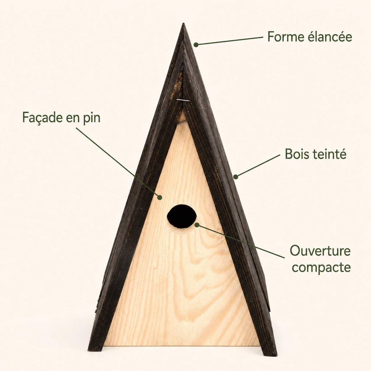 Nichoir triangulaire en épicéa — photo 4