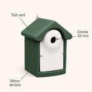 Nichoir vert en béton de bois 32 mm — photo 4