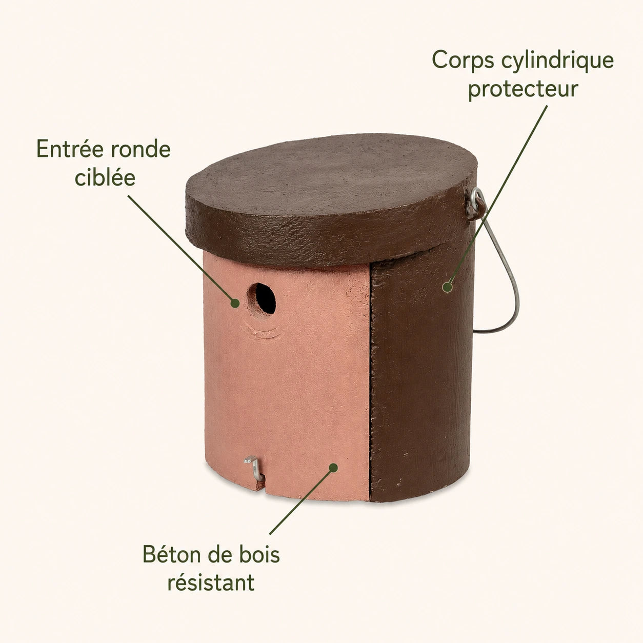 Nichoir cylindrique à entrée ronde — photo 4