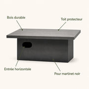 Nichoir horizontal à toit noir et entrée ovale — photo 4