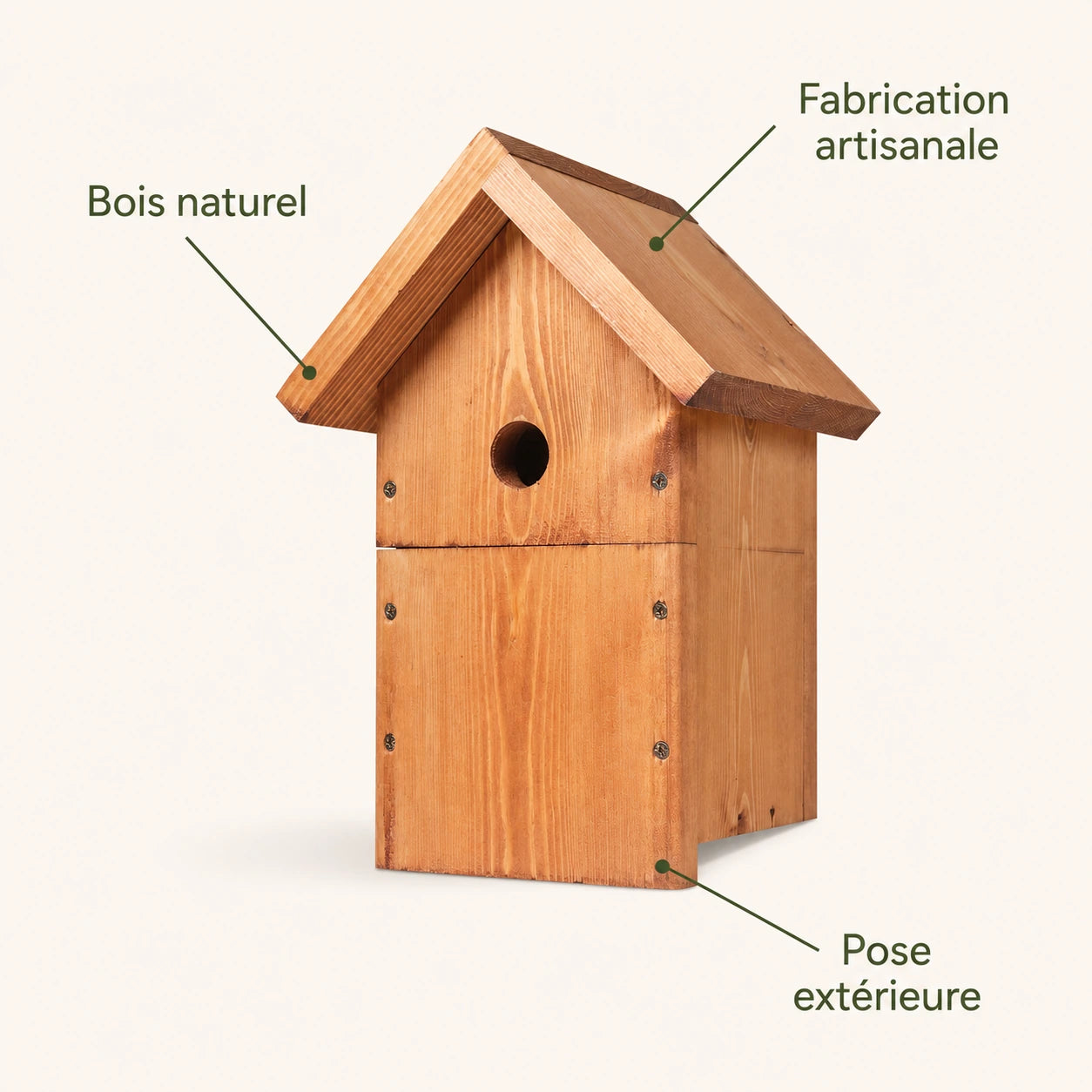 Nichoir artisanal en bois — photo 4