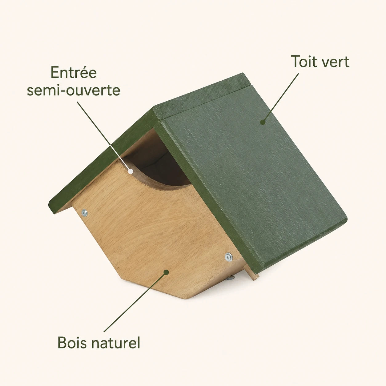 Nichoir semi-ouvert en bois FSC — photo 4