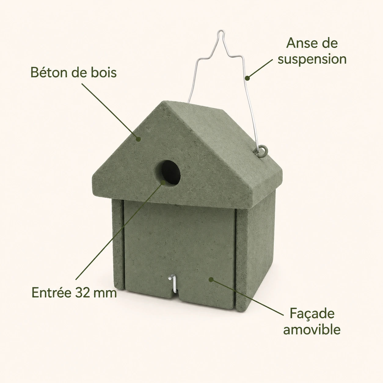 Nichoir en béton 32 mm — photo 4